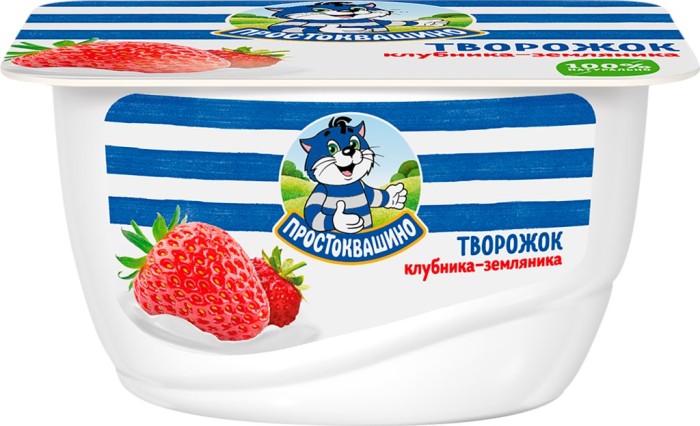 Простоквашино Творожок клубника-земляника 130 г