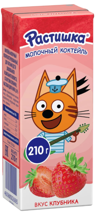 Молочный коктейль Клубника Растишка 210 г