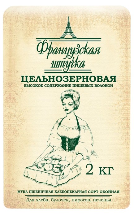 Мука Французская штучка 2 кг цельнозерновая