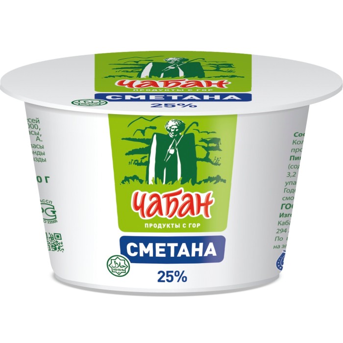 Сметана Чабан 25% 200 г.