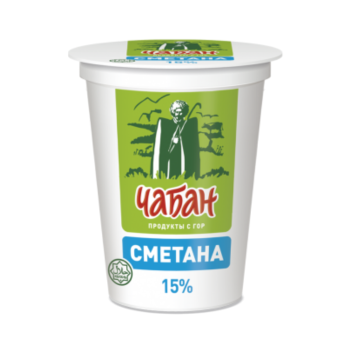 Сметана Чабан 15% 400 г.