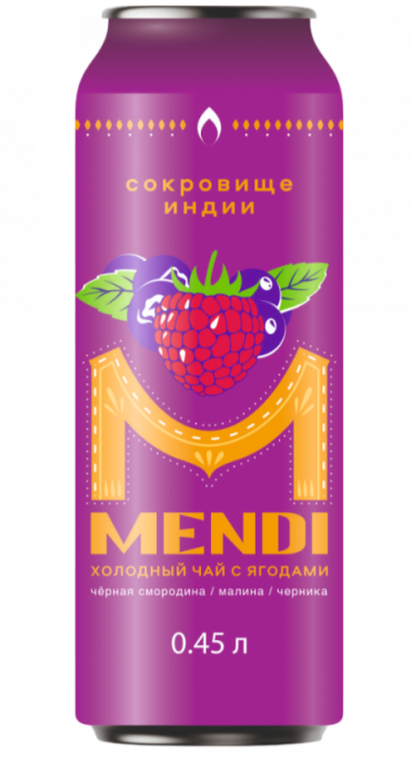 Напиток б/а Менди чай Лесная ягода 0,45 ЖБ