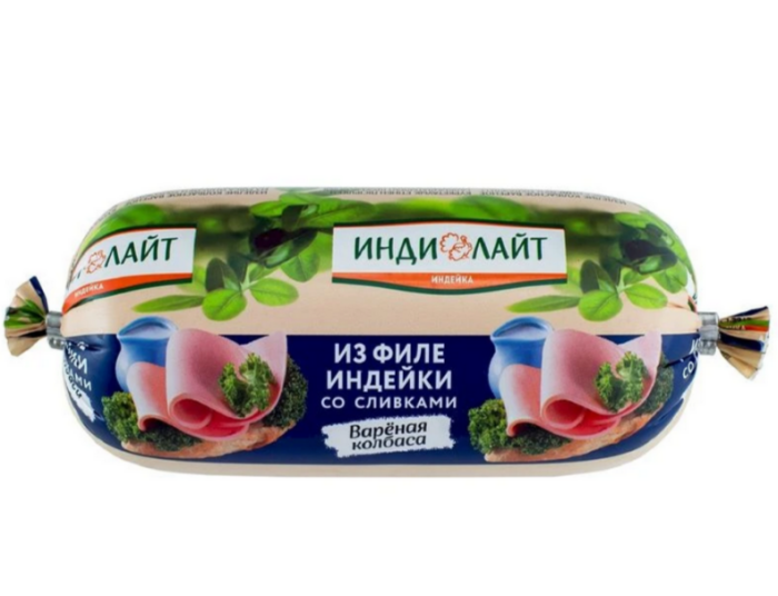 Колбаса вар. из филе индейки со сливками Индилайт 400 г
