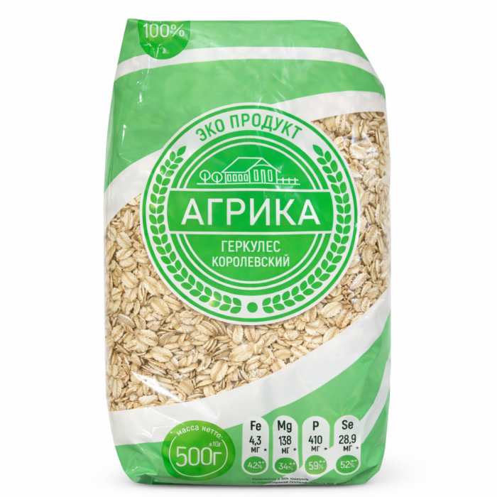 Геркулес овсяные хлопья Агрика 500 г