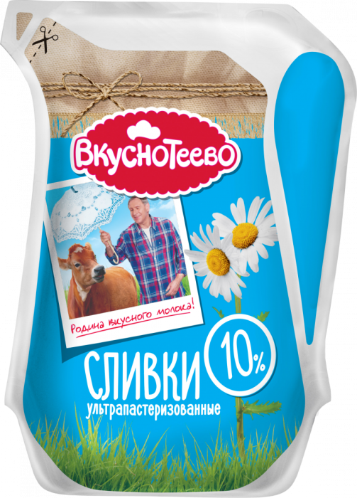 Сливки Вкуснотеево 10% 450 г.