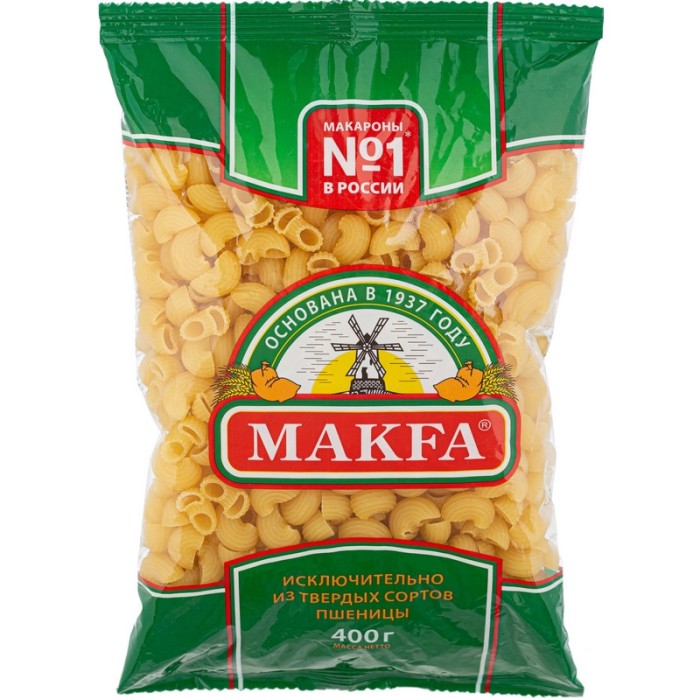 Макфа макароны Улитки 400 г.