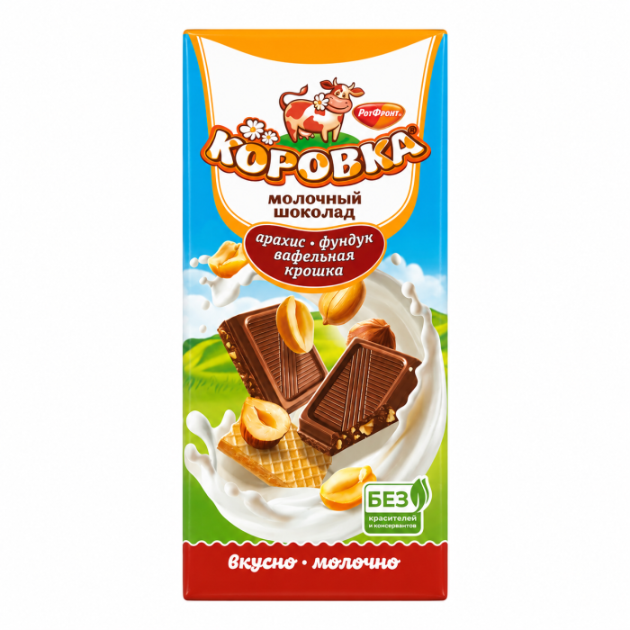 Шоколад Коровка с арахисом фундуком и вафельной крошкой 75 г