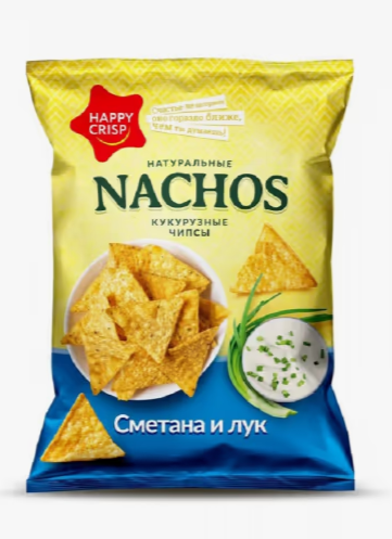 Happy Nachos чипсы кукурузные Сметана-лук 150 г