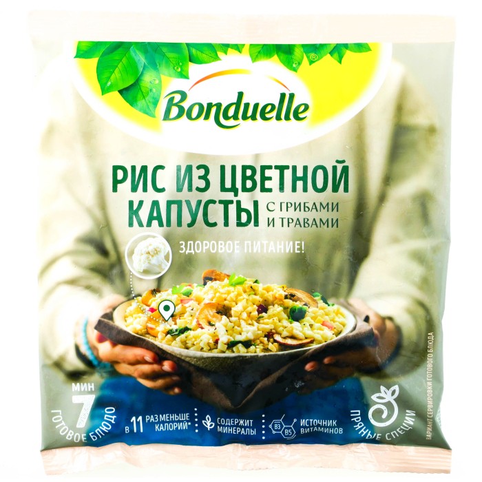 Бондюэль Овощная смесь Рис из цветной капусты с грибами и травами 400 г