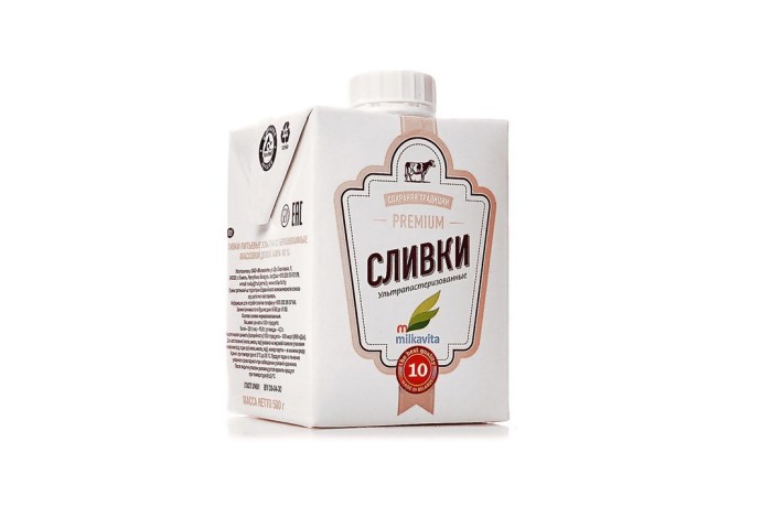 Сливки Милкавита 10% 0,5 мл