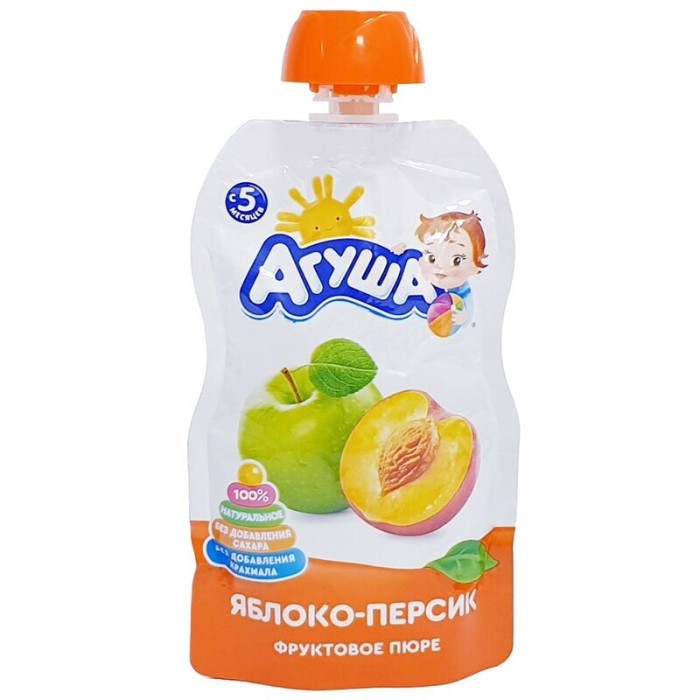 Пюре Агуша Яблоки-персик 90 г