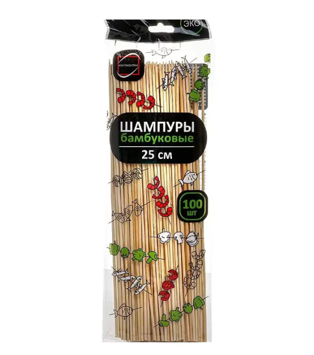 Шампур бамбуковый 25 см 100 шт