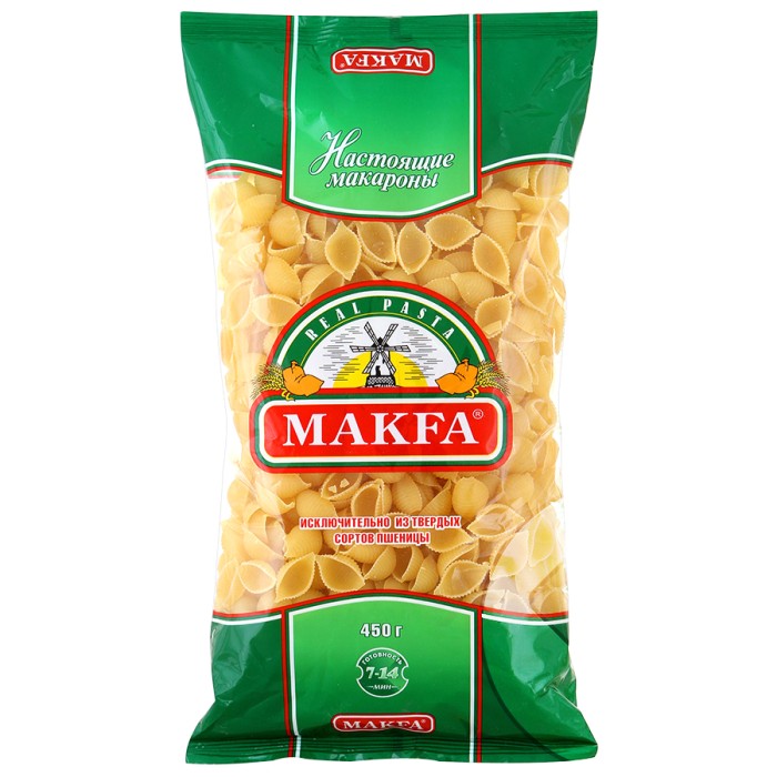 Макароны Макфа Ракушки  450 г.